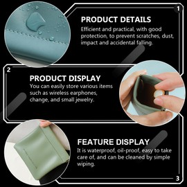 LABRIMP 2pcs Earphone Case Bag Travel Mini Simple Headphone Case Cable Headphones Portable Earphone Pouches Pu Random Color