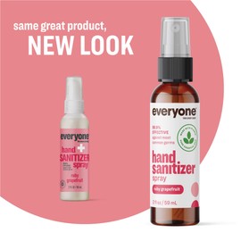 Everyone Hand Sanitizer Spray, 2 Ounce (Pack of 6), Ruby Grapefruit, Plant Derived Alcohol with Pure Essential Oils, 99% Effective Against Germs