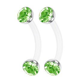 KJM Fashion Flexible Acrylic Banana Ear Helix Earrings 1.2 mm 16 g Pack of 2, Acrylic