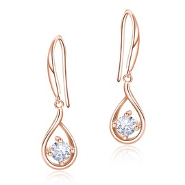 Naniwaai Women's Earrings, Popular, Birthstone Earrings, Dangling, Drop Earrings, Hypoallergenic, 18K Gold, Brachilla Plated, 925 Silver, Hooked Earrings, Gift, Birthday, Wedding Anniversary,