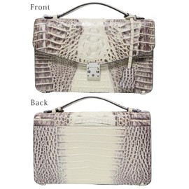 Berkut Crocodile, Crown, Handbag, Business Bag, 2 Rooms, One Touch Cowhide Leather, Large Capacity, Key Included, Luxury, Himalayan, F