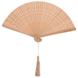 SOIMISS Wooden Folding Fan, Handheld Fan for Women, Vintage Bamboo Fans with Tassel, Handheld Fan Folding, Portable Chinese Fan & Japanese Fan Style, Weeding Party Prom Festival DIY Home Decorations