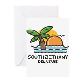 CafePress Delaware South Bethany Greeting Cards Folded Greeting Cards (10-pack) Glossy
