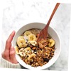 Hoement Wooden Kitchen Utensil Handle Fork Mixing Fork for Salad