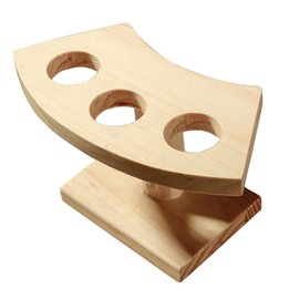 HomeDecTime Natural Wood Ice Cream Cone/Sushi Hand roll Stand Holder 3 Hole