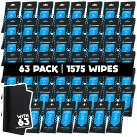 Fortress Car Interior Wipes with Microfiber Cloth (25 ct, Pack of 63) for Car Interior Cleaning, Dashboard, Seats, Detailing, and Steering Wheel [Travel Size] Skin-Safe Car Interior Cleaner Supplies