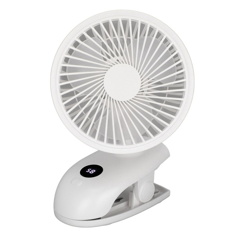 USB Desk Clip On Fan Intelligent Digital Display 3 Blades