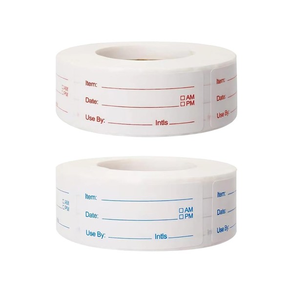 JIHUOO 1000 Pcs Write on Date Stickers Food Date Labels