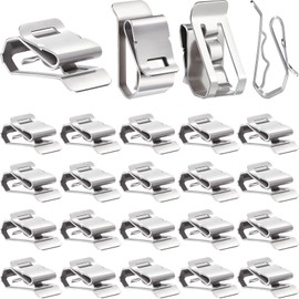 100 Pcs Stainless Steel Cable Clips S Clip Metal Trailer Wire Clip Electrical Cord Management Solar Panel Wire Clip for PV Wiring Boat Cable Boat Trailer, 0.2 Inch to 0.3 Inch in Rope Capacity, Silver