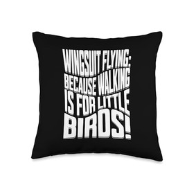 wingsuiter basejumping skydivers jump love wingsuit flying Throw Pillow
