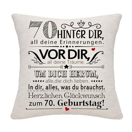 70 Years Old Women Men Birthday Gift Behind You All Your Memories Inspirational Gift 70th Birthday Gift Pillowcase for Wife Husband Mom Dad Friends Grandma Grandpa Aunt (70)