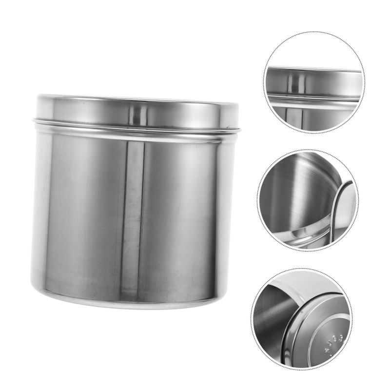 SHOWERORO Iodine Small Containers Lid Stainless Steel Jars Holder Cotton