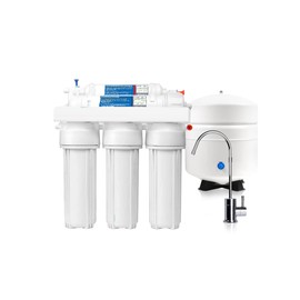Oceanic High Capacity Under Sink 5-Stage Reverse Osmosis Drinking Filtration System, 100 GPD with Tank and Faucet
