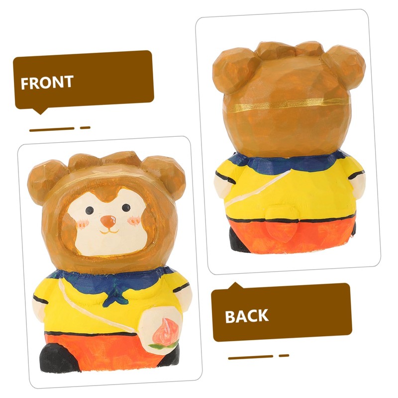 iplusmile Wooden Carved Monkey Figurine Unique Home Decor Solid Wood