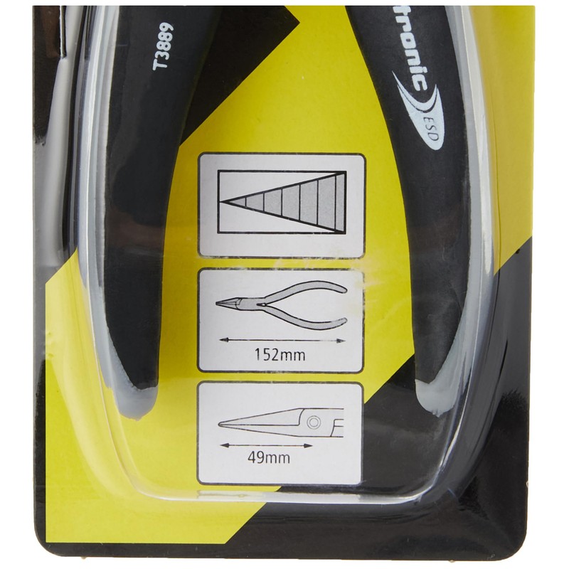 C.K T3889 Ecotronic ESD Long Snipe Nose Pliers, Black