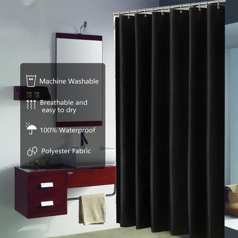 LLSCL Fabric Shower Curtain Liner, Waterproof Hotel Quality, Bathroom Curtains