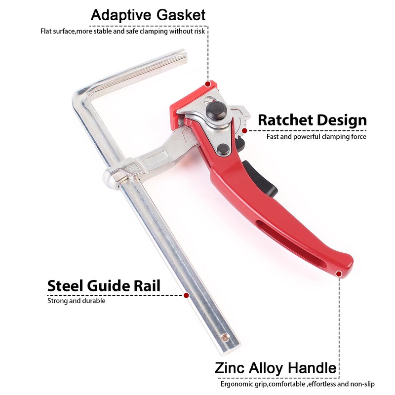 KETIPED 2 Pack Ratcheting Table Clamp, Quick Saw Track Clamps,
