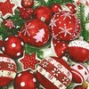 Unbekannt 20 Cocktail Napkins 25 x 25 cm Christmas Tree Baubles Red White/Snow White in Red
