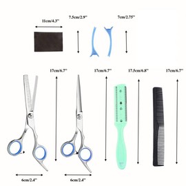 JZK 1 x Professional Hair Cutting Scissors Set, 9 Pieces Hairdressing Scissors Set, Hairdressing Salon Hairdressing Scissors and Comb, Hairdressing Thinning Scissors Set with Comb and Clips, for