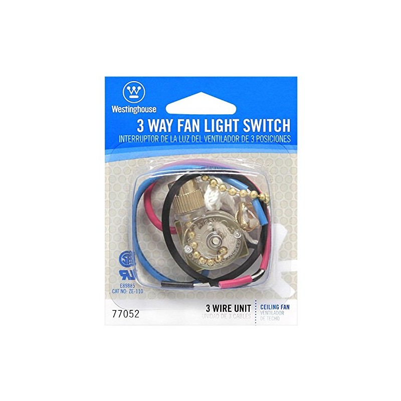 Westinghouse 7705200, 3 Way Fan Light Switch, 1-Pack