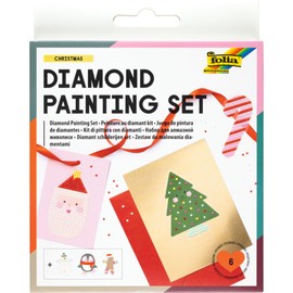 folia 31805 Diamond Painting Set Christmas Stickers with Christmas Motifs and Accessories, Craft Set for Designing Stickers with Rhinestones