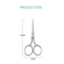 JARVISTAR Nose Hair Scissors, Ear Hair Scissors, Beard Scissors with Stainless Steel Straight Rounded Tip, Premium Manicure Stainless Steel Rounded Face Scissors for Men, Nail Scissors, 93 mm