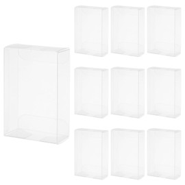 MECCANIXITY 10 PCS Clear Gift Box,1.9"x1"x3.3" Transparent Candy Box Plastic Favor Boxes Packing Box for Candy Cookies Christmas Wedding Party Wrapping