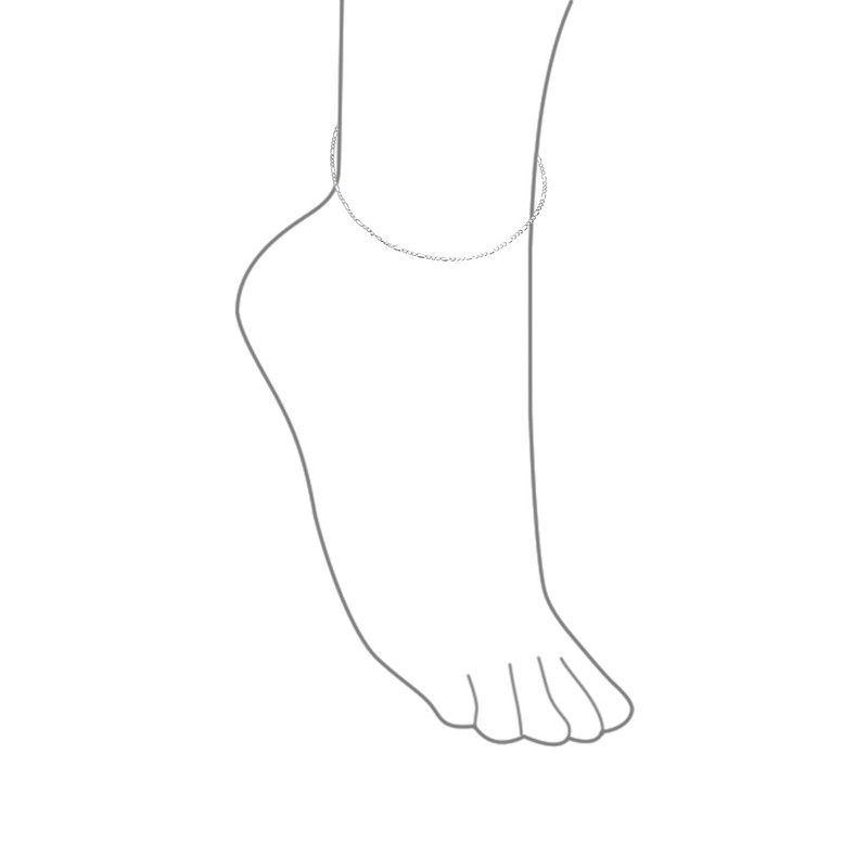 Simple Plain Figaro Link Chain Anklet Charm Ankle Bracelet For