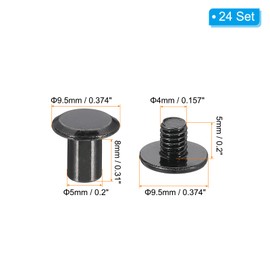 PATIKIL 24 Sets Chicago Screw 8mm Chicago Screw Binding Post Screw Bolts Leather Rivet Fastener Connector Leather Belt for Scrapbooking Photo Album Bling