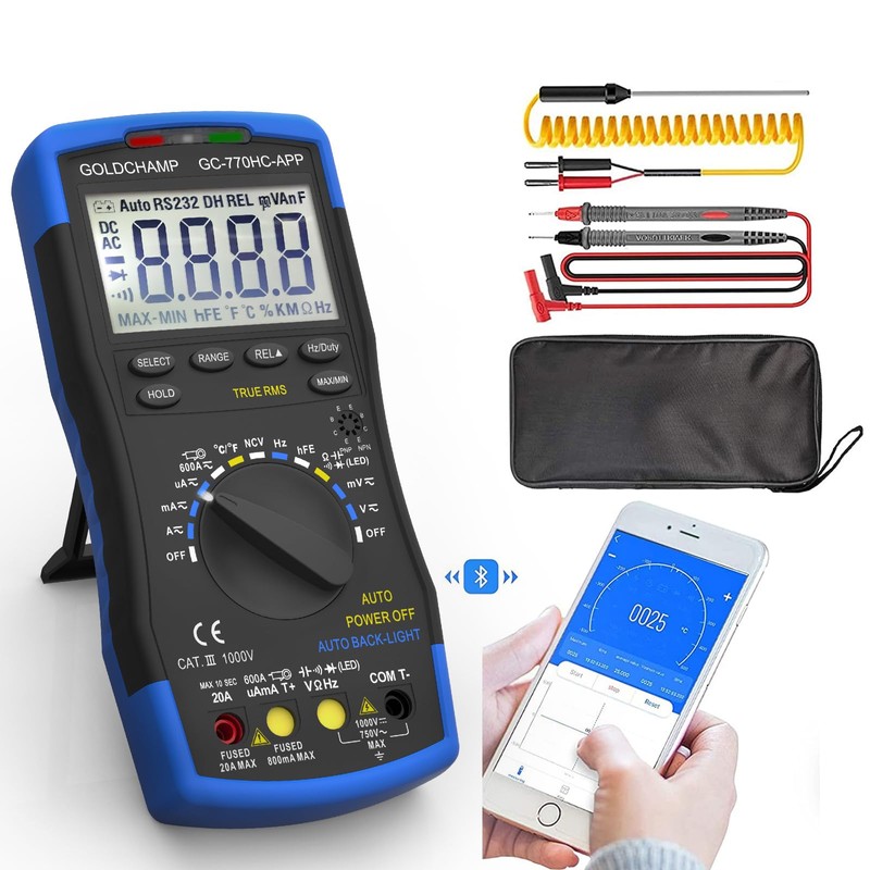 Digital Multimeter Voltmeter TRMS 6000 Counting AC/DC NCV 1000V 20A