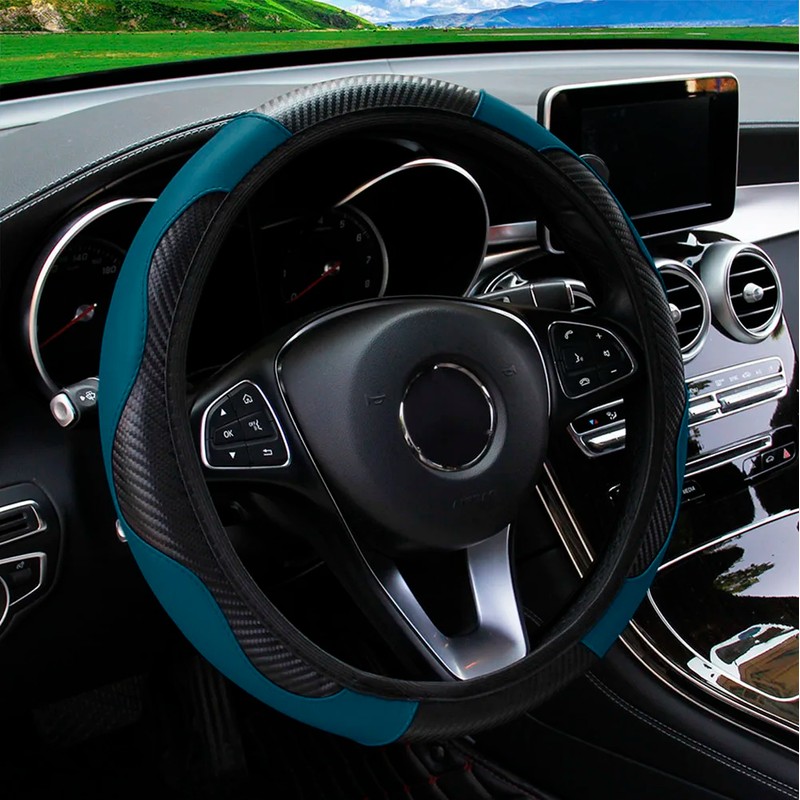 Car Steering Wheel Cover for 14.5–15 Inch Wheels – PU