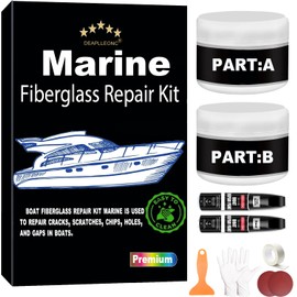 DEAPLLEONC Premium Marine Fiberglass Repair Kit for Boats, Boat Gel Coat Repair Kit - Includes 2 Pcs of Boat Paint, Which Can Quickly Repair Holes, Chips and Deep Cracks.