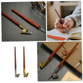 Gadpiparty 2pcs Vintage Calligraphy Pen Holder Oblique Dip Pen Handle for Gothic Art Writing Elegant Stationery
