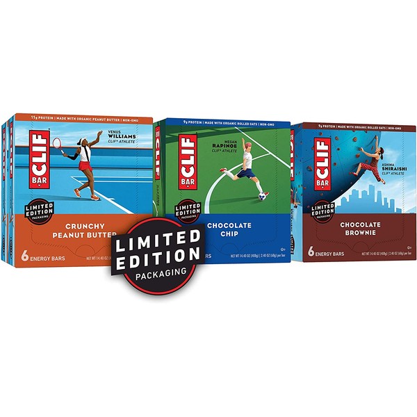 CLIF BARS - Energy Bars – Care Package - Chocolate Chip and Crunchy Peanut Butter - Plant Based - Made with Organic Oats (2.4 oz, 6 Packs, Total 36 Bars) Packaging & Assortment May Vary