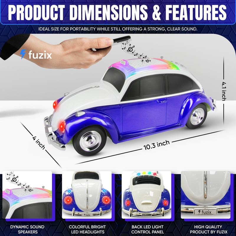 Fuzix WS-1958 Car Bluetooth Portable Speaker with LED AUX USB