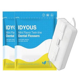 IDYOUS Dental Floss Picks,220 Count Dental Flossers,White Travel Floss Case