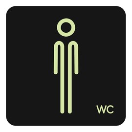 N.I.Edit.H - Black PVC Luminous Poster with Photoluminescent Vinyl/Man/Woman/Minusal/WC/Luminous Poster