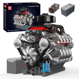 Mould King 10171 V8 Engine Motor Engineering Model Building Block Toy Collection