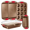 NutriChef 5-Piece Baking Pan Set - Carbon Steel Stackable Bakeware