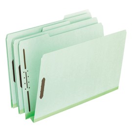 Pendaflex Pressboard Fastener Folders, Letter Size, Light Green, 2" Expansion, 1/3 Cut, 25/BX (17181)