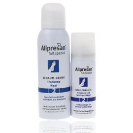 Allpresan Fuß spezial Nr. 2 Pflege-SET aus Nagelpflege-Öl für trockene und brüchige Nägel 50 ml & Schaum-Creme für trockene Haut an den Füßen 125 ml