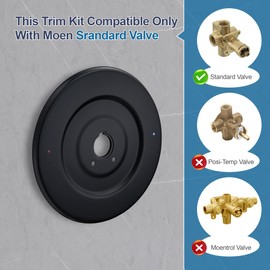 Escutcheon Replacement for Moen 16090 Chateau Collection, for One-Handle Tub and Shower Faucets Cover Plate, Matte Black Replacement Escutcheon Pate