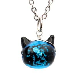 Gold Stone Women's Firefly Glass Necklace, Cat, Cute, Pendant, Glowing, Luminous, Okinawa, Souvenir, Stylish, Dragonfly, Cat, Cat Cat Gift, Gift, Glass