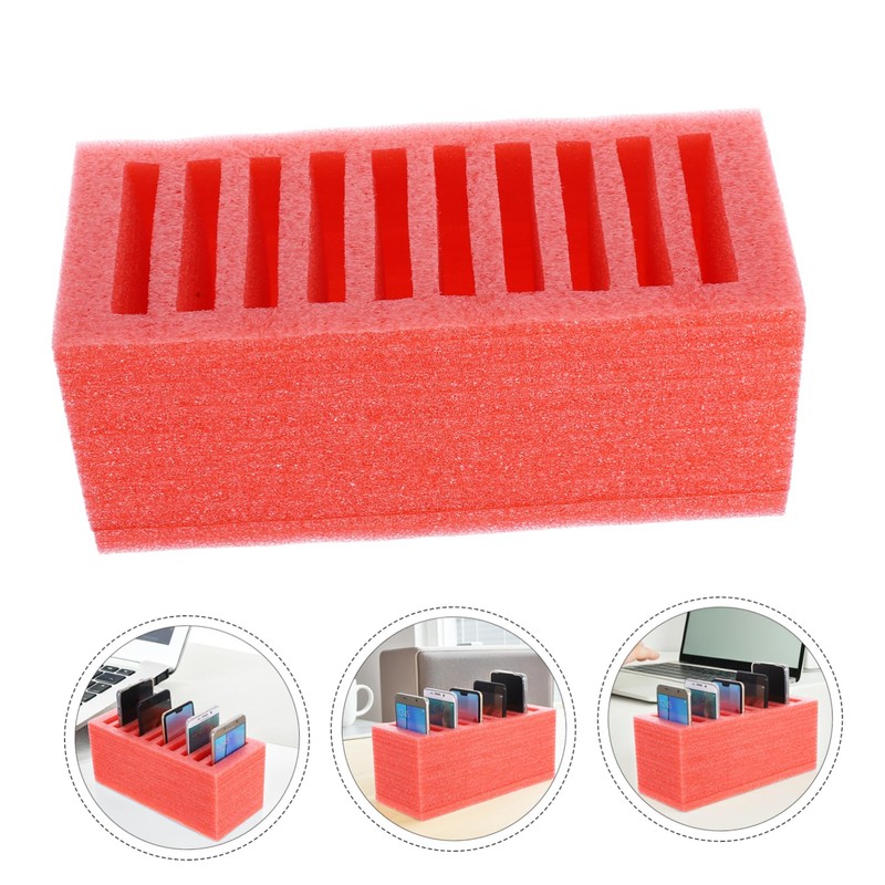 TEHAUX 10grids Cell Phone Storage Organizer Box Slot Desktop for