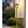 40" Solar Flame Lanterns, IP65 Waterproof Outdoor Post Lights with