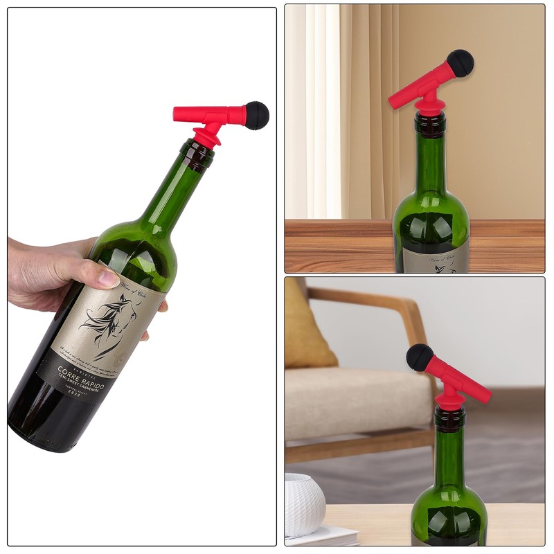 SHIDOW Silicone Microphone Shape Wine Stopper, Wine Bottle Stopper, Microphone