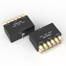 Cubilux AS-BS1 2-Way Speaker Selector Switch Box, A/B Amplifier Switcher with Banana Plugs, Bidirectional 2-In-1-Out / 1-In-2-Out AMP Switch
