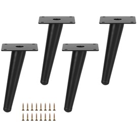 DBREAKS Slanted Furniture Feet, 4 Pieces 15 cm Furniture Feet, Metal Furniture Feet, Furniture Legs, Cabinet Legs, Black Furniture Feet, Stainless Steel, for Tables, Sofas, TV Cabinets, Chairs,