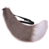 Fxaelian Womens Mens Fox Big Tail Anime Comic Cat Dog Wolf Tail Set Cute Lolita Holloween Animal Cosplay Tail Party Costume Accessory for Adult Kids Women Men Teen Girls Boys Grey White