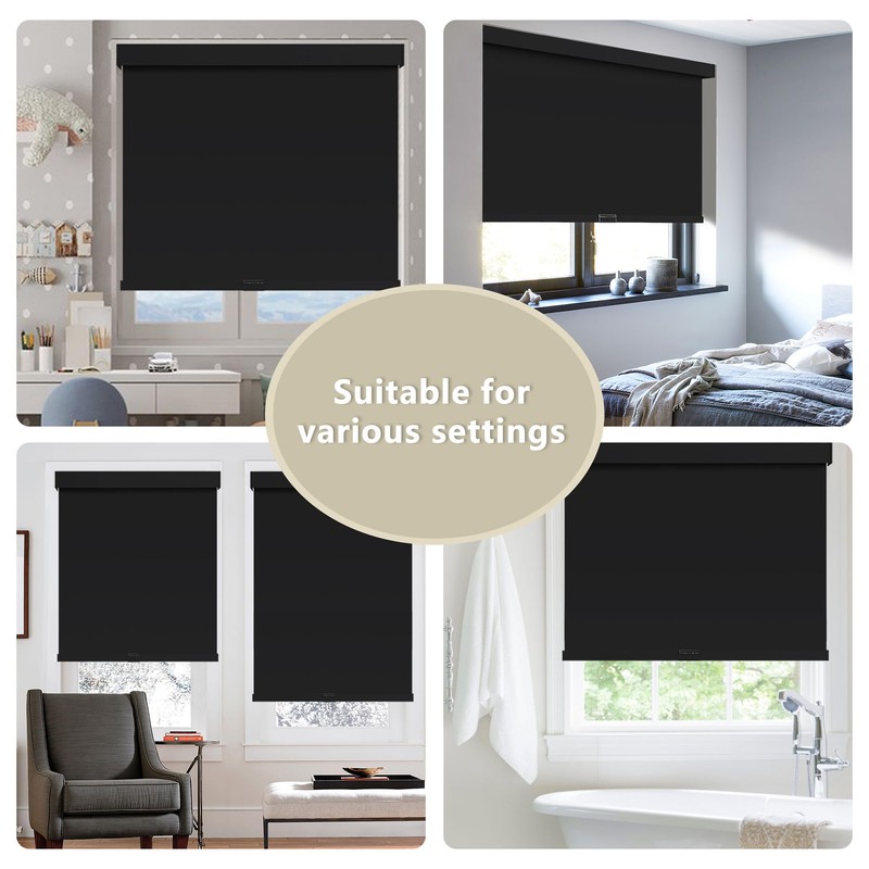 SUNOFF Cordless Blackout Roller Shades Blinds for Windows Free-Stop,Pull Down